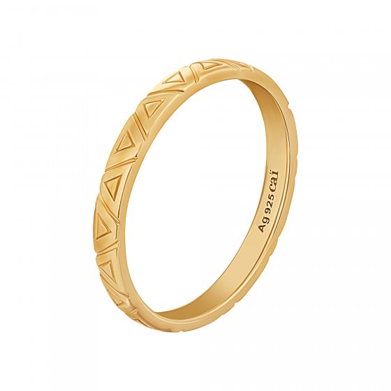Ring 925 Silber vergoldet Dreiecke Stacking 