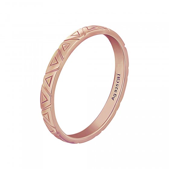 Ring 925 Silber rosévergoldet Dreiecke Stacking 