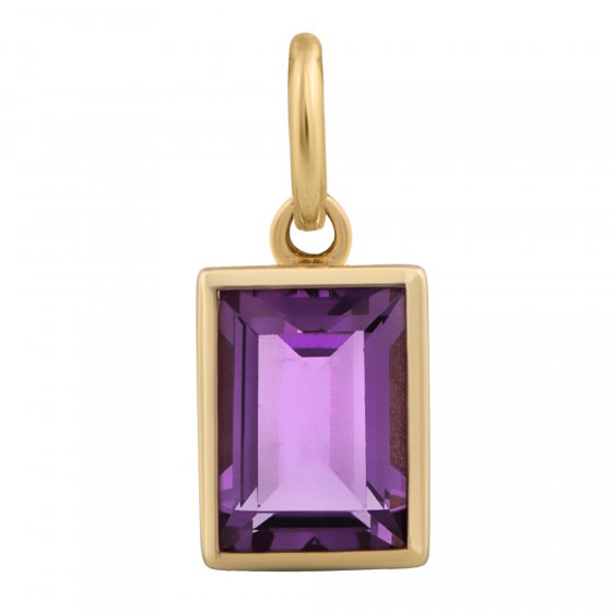 Anhänger 585 Gold mit echtem Amethyst 6,5x4,5mm 