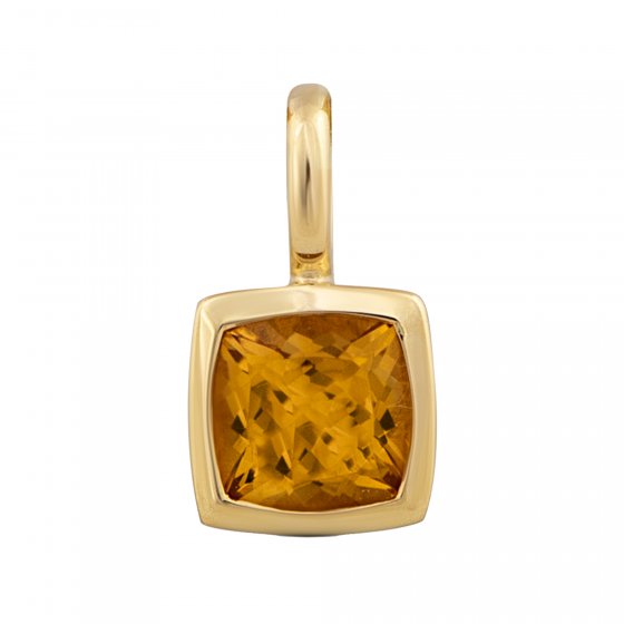 Anhänger Gold 585 mit echtem Citrin 5x5mm 