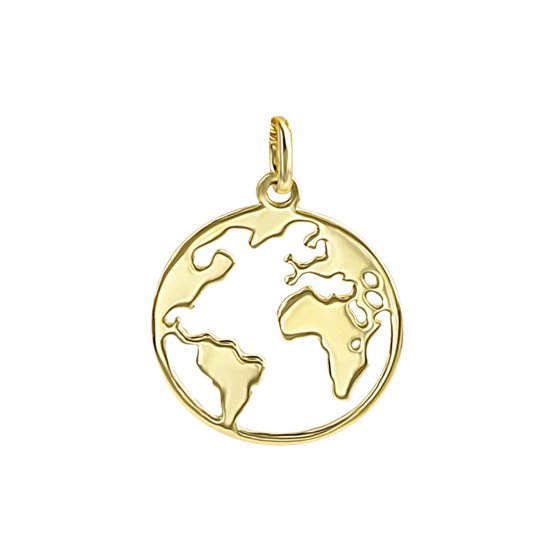 Anhänger 375 Gold mit Weltkugel-Motiv 