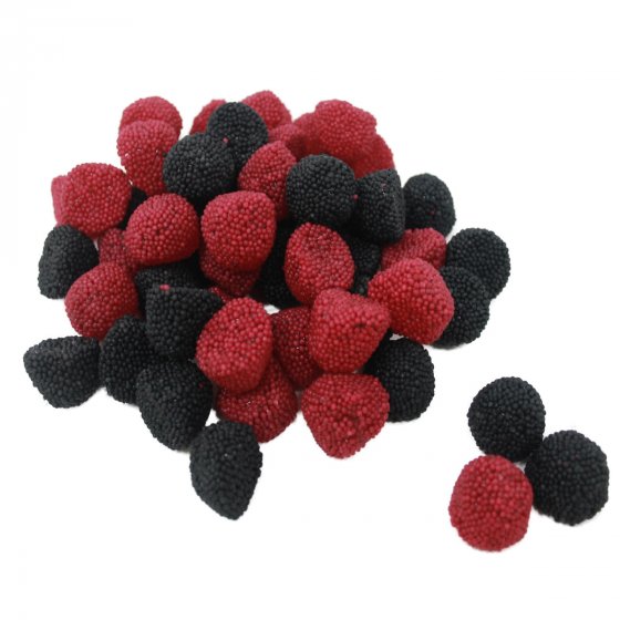Fruchtgummi Brombeere und Himbeer Bolitos mit Nonpareilles 175g