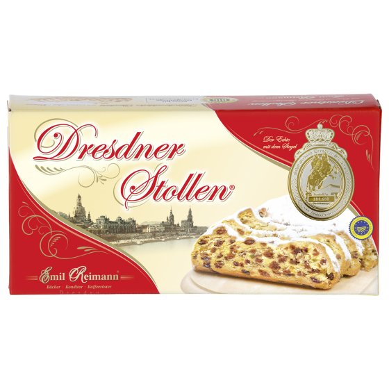 Emil Reimann Dresdner Christstollen mit Mandeln und Rosinen 750g 