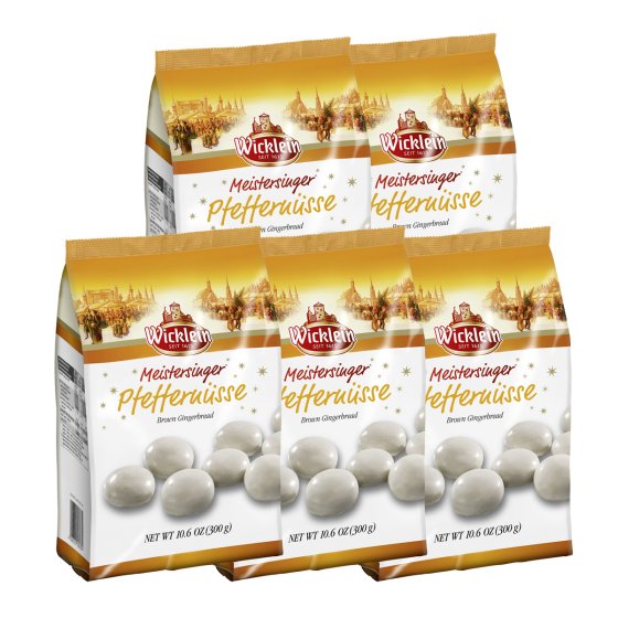 Wicklein Würzige Pfeffernüsse mit weißer Zuckerglasur 300g 5er Pack 