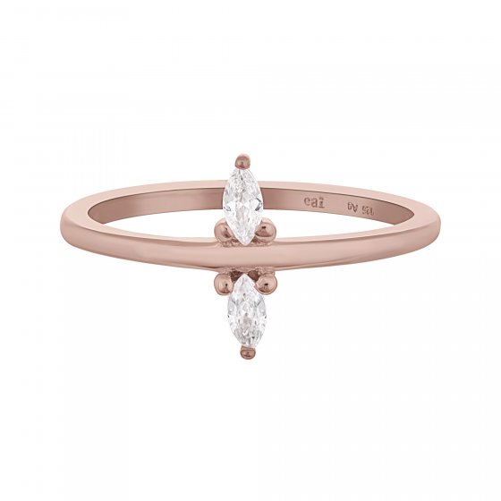 Ring 925 Silber rosévergoldet mit Zirkonia 