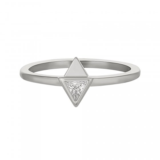 Ring 925 Silber rhodiniert mit Zirkonia Dreieck 
