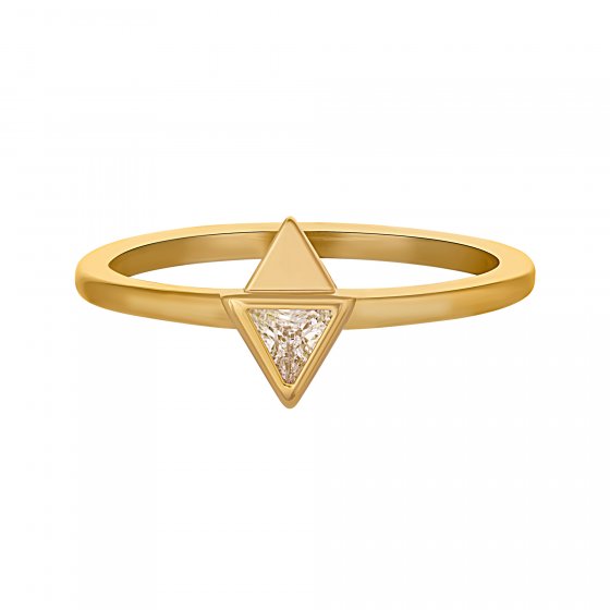 Ring 925 Silber vergoldet mit Zirkonia Dreieck 
