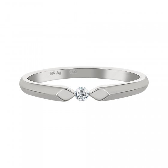 Ring 925 Silber rhodiniert mit Zirkonia 