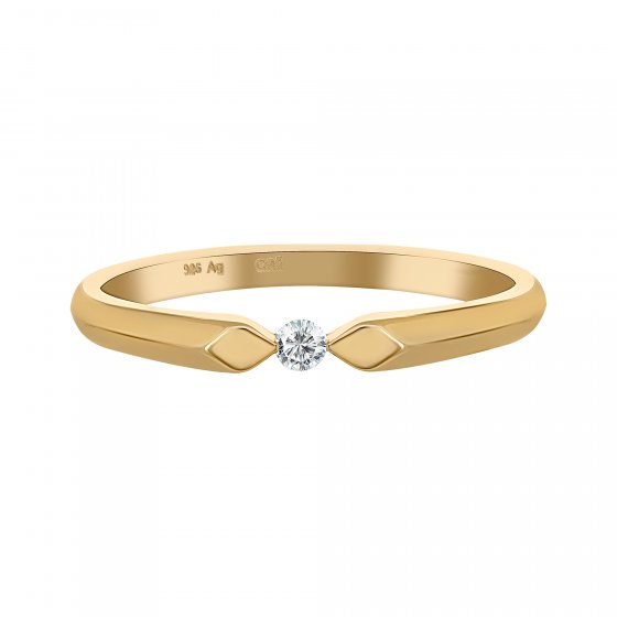 Ring 925 Silber vergoldet mit Zirkonia 