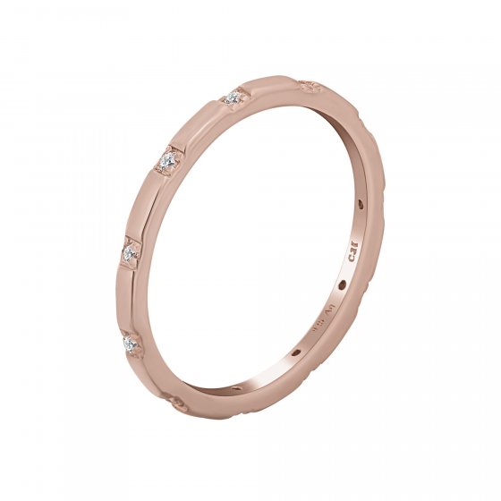 Ring 925 Silber rosévergoldet mit Zirkonia Stacking 