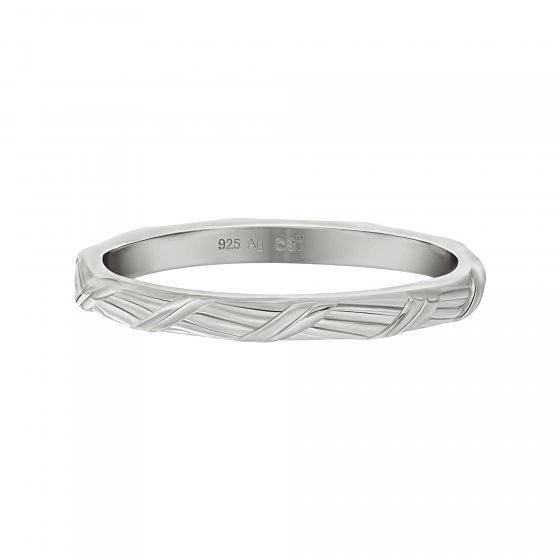 Ring 925 Silber rhodiniert Flechtoptik Stacking 
