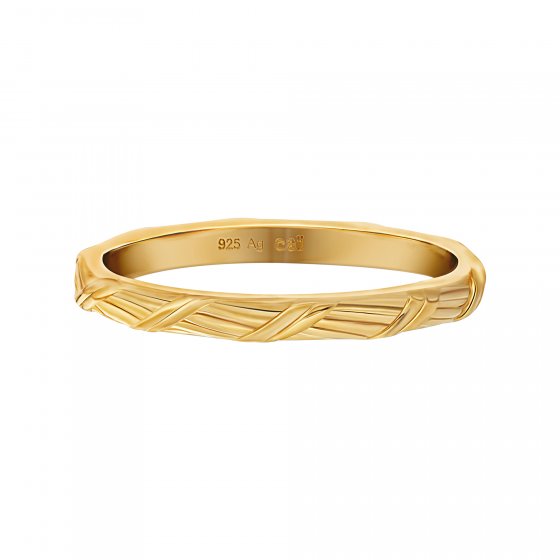 Ring 925 Silber vergoldet Flechtoptik Stacking 