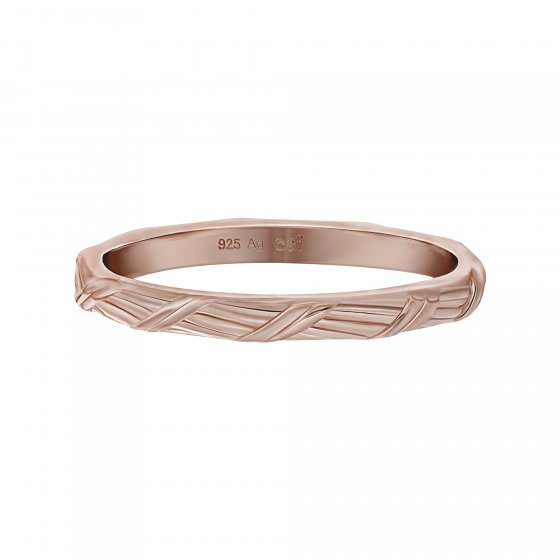 Ring 925 Silber rosévergoldet Flechtoptik Stacking 