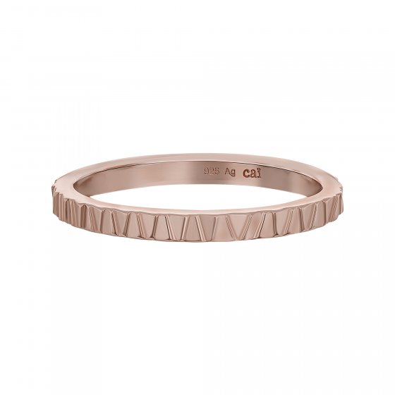 Ring 925 Silber rosévergoldet Muster Stacking 