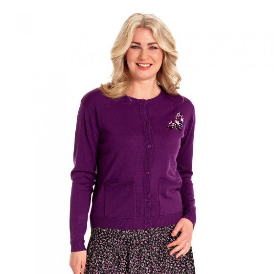 Strickjacke mit Stickerei 