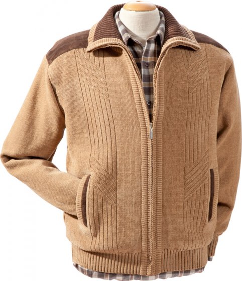 Chenille-Strickblouson,camel XL | Camel