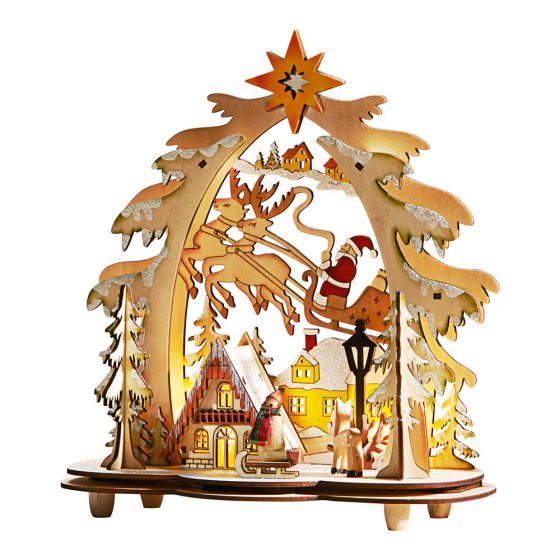 Beleuchteter Holzbogen „Weihnachtsidylle”