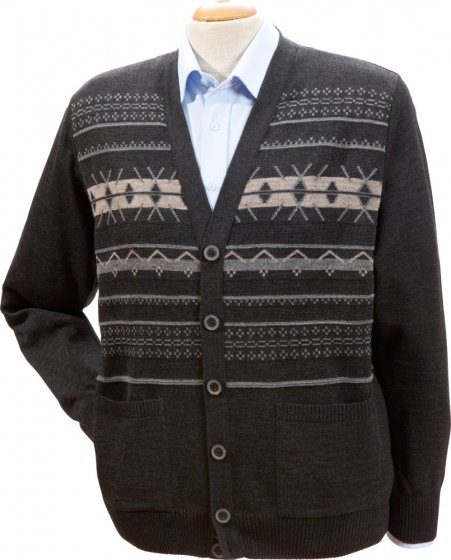 Strickjacke mit Intarsienmuster