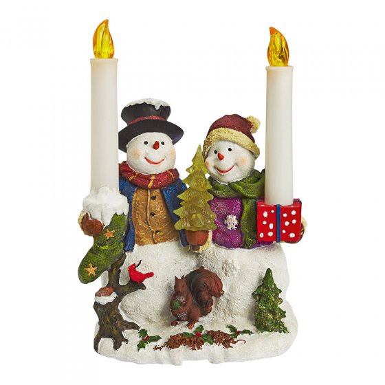 Schneemänner mit LED Kerzen
