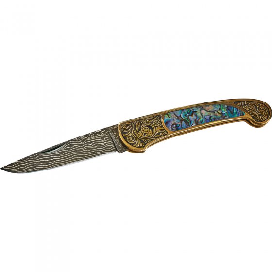 Bronze-Messer mit Damast-Klinge 