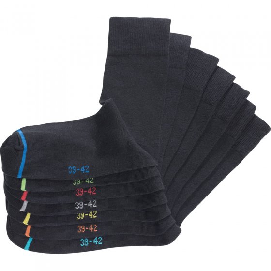 Baumwollsocken Wochenpa.,39/42 39/42 | Schwarz