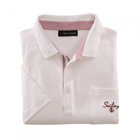 Maritimes Polo-Shirt 2er-Set L | Weiß#Rot