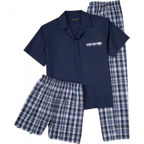 Pyjama Set,3-teilig,L L | Blau