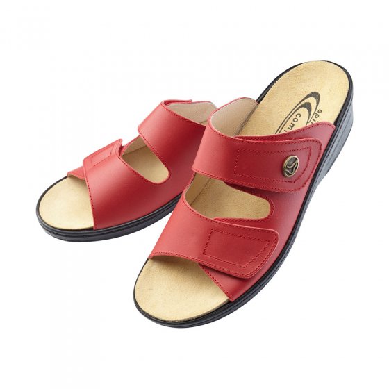 Pantolette Leder Uni,rot,42 42 | Rot