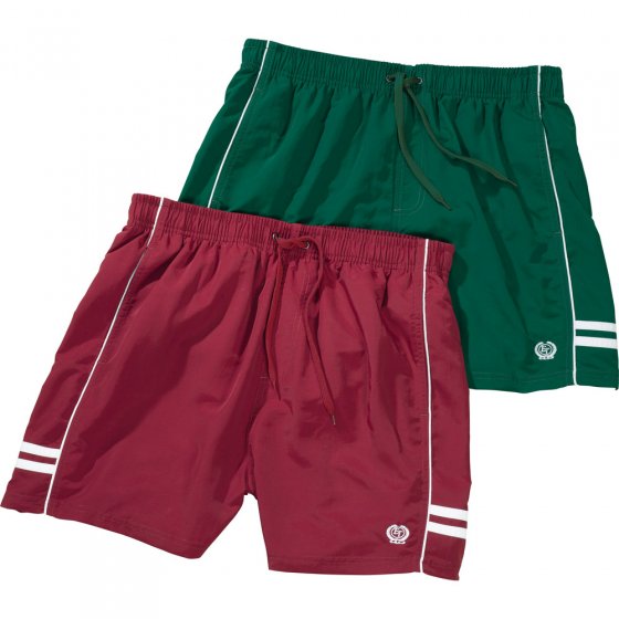 Badeshorts im 2er Pack,L L | Bordeaux#Dunkelgrün