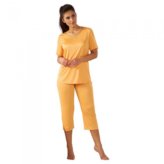 Pyjama Mikrofaser Tupfen,S S | Orange