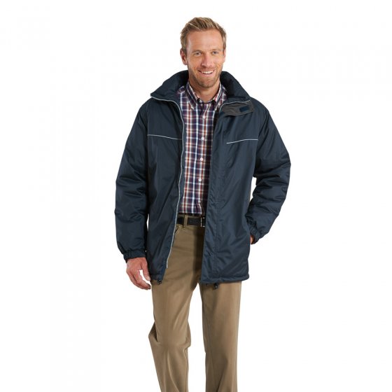 Wetterjacke mit Kontrasten,L L | Marine#Anthrazit