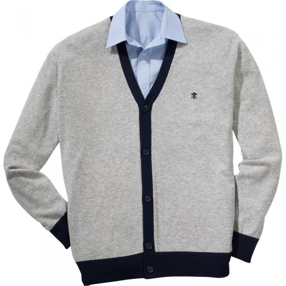 Merino-Cardigan m.Kaschmir,M M | Grau-meliert