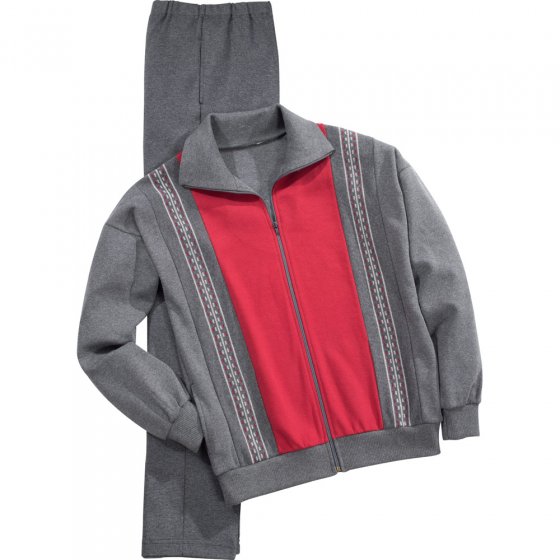 Jersey-Sportanzug,grau-rot,XL XL | Grau#Rot