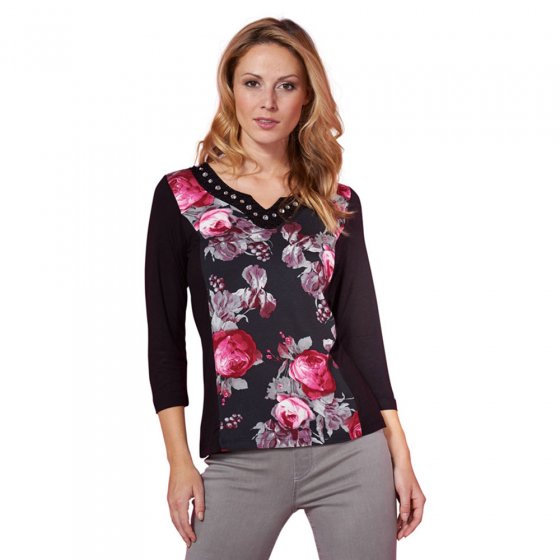 T-Shirt,3/4Arm,Rose,anthra.,48 48 | Anthrazit