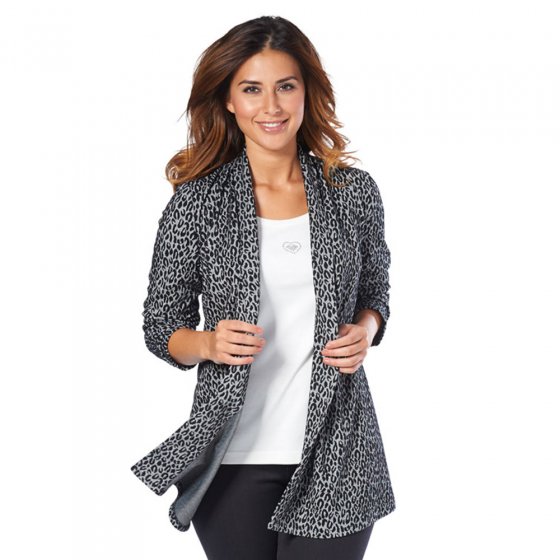 Cardigan,Swinger,Schalkrag.,L L | Schwarz