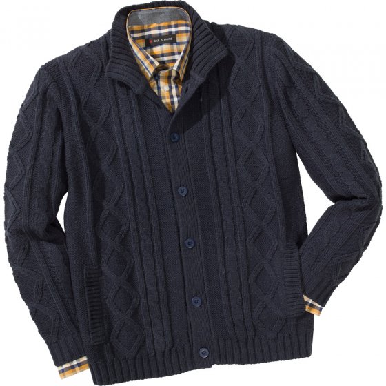 Cardigan mit Rautenmuster,XXL XXL | Marine