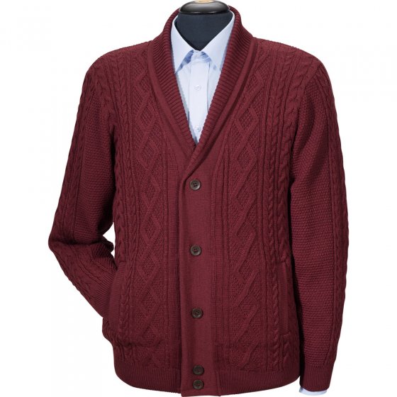 Schalkragen-Strickjacke,XL XL | Bordeaux