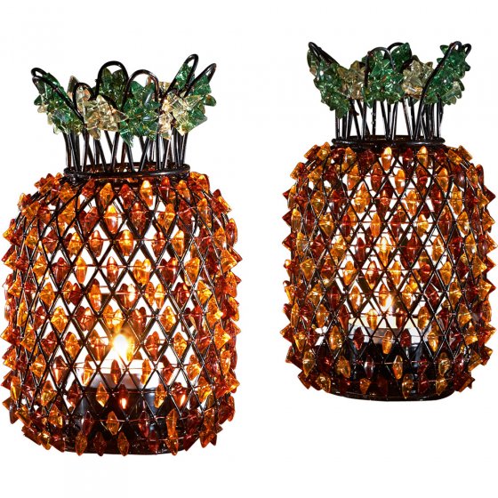 Windlicht "Ananas" - 2er Set 