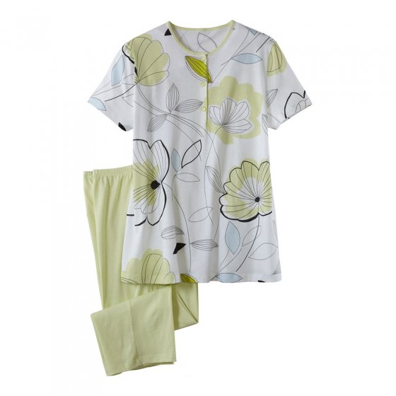 Pyjama mit Blätterdruck 