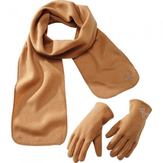Fleece-Schal und Handschuhe 