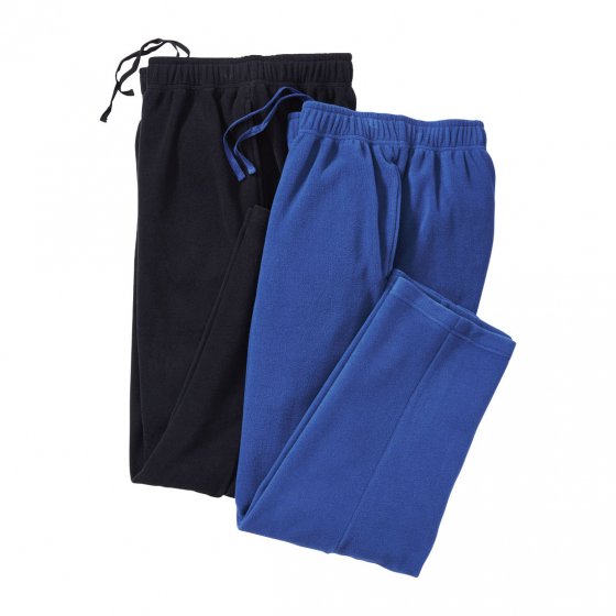 Polar-Fleece-Hosen 2er-Set L | Schwarz#Blau