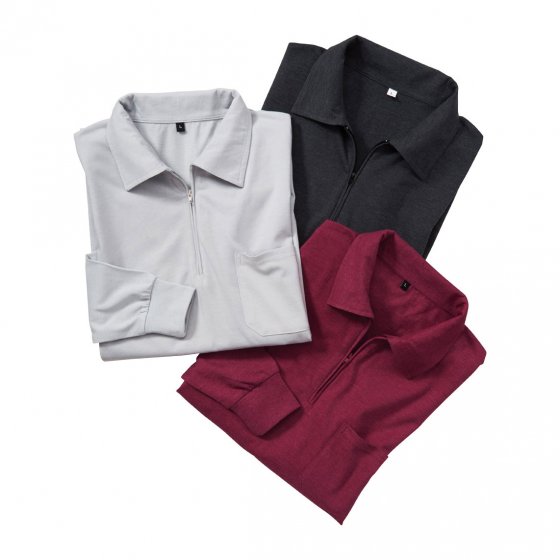 Jersey Poloshirt 3er Pack M | Anthrazit#Bordeaux#Silber