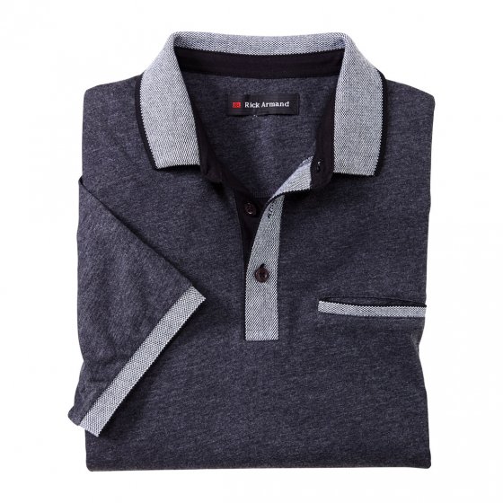 Poloshirt, schwarz M | Melange