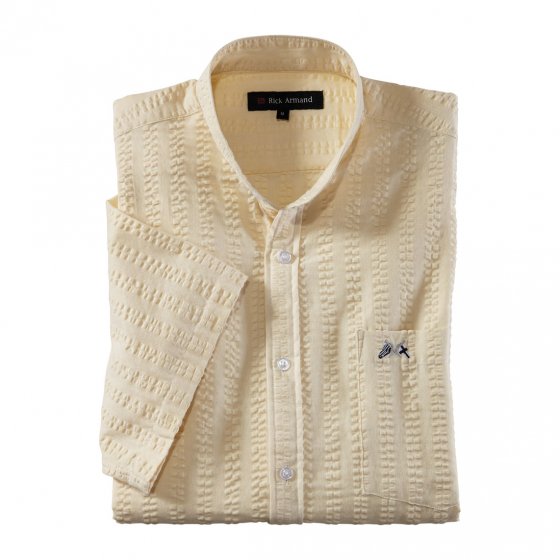 Seersuckerhemd mit Stehkragen 