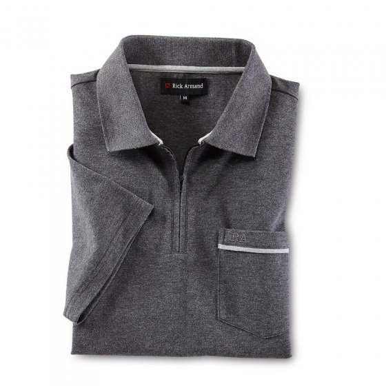 Piqué-Poloshirt mit Zipperkragen