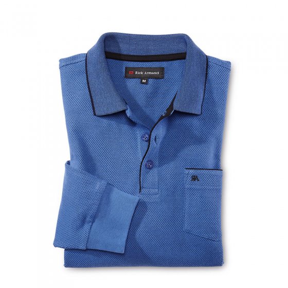 Langarm-Poloshirt, grau M | Grau