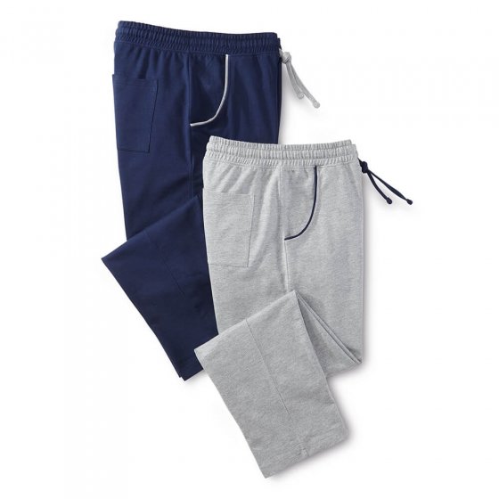 Jersey Freizeithose 2er-Set L | Marine#Grau