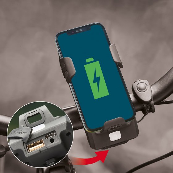 Fahrrad-Handyhalterung mit Akku 