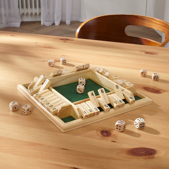 Klappenspiel für Vier aus Holz 