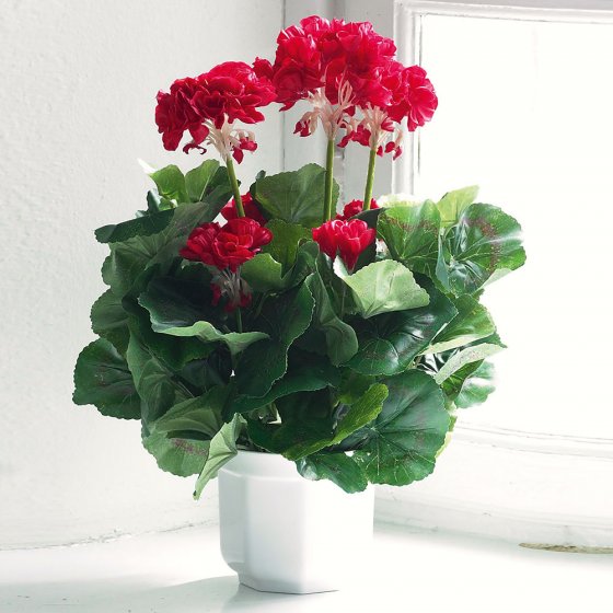 Kunstblume Geranie, rot Rot